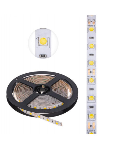 Лента светодиодная 12В, SMD5050, 14,4Вт/м, 60 LED/м, 2700К, 10мм, 3м, для БП с клеммами, IP65 LAMPER