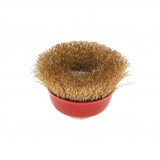 Щетка чашечная для УШМ, витая латунированная проволока, 65мм, М14 KRANZ