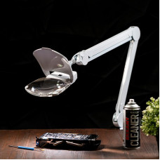 Лупа на струбцине квадратная 3D+20D с подсветкой 6LED, серия EXPERT, белая REXANT