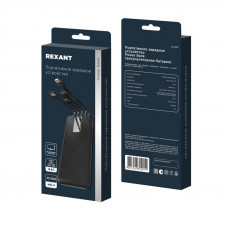 Портативное зарядное устройство Power Bank (аккумуляторная батарея) 10000 mAh, черное REXANT
