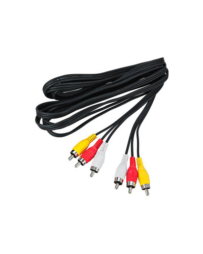 Шнур 3 RCA - 3 RCA, 7м, черный REXANT