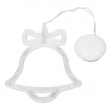 Фигура светодиодная Колокольчик на присоске с подвесом, цвет ТЕПЛЫЙ БЕЛЫЙ