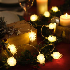 Гирлянда светодиодная Шишки 5 м, 30 LED, прозрачный ПВХ с контроллером, цвет свечения теплый белый NEON-NIGHT