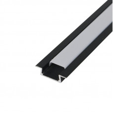 Комплект врезного алюминиевого профиля с рассеивателем, 22х6мм, 1м, черный REXANT