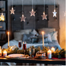 Гирлянда светодиодная Звезды 1,5х0,6 м, прозрачный провод, теплый белый свет свечения NEON-NIGHT