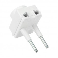 Адаптер сетевой (переходник) с Евро А/F на тонкую вилку С1 «Козья ножка» 10А б/з REXANT