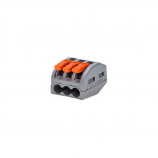 Универсальная клемма СМК 222-413, 3-проводная серая 0,08-2,5/4 мм² (блистер 10 шт./уп.) REXANT