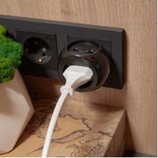 Тройник электрический «Шар» 6А б/з черный 220 В REXANT