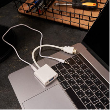 Переходник штекер HDMI - гнездо VGA, провод + шнур стерео 3,5мм REXANT