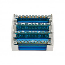 Шина на DIN-рейку в корпусе (кросс-модуль) 4х11 REXANT