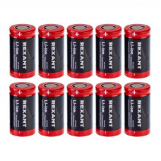 Аккумулятор Li-ion 18350, 3,7В, 900мАч, без платы защиты, плоский контакт, 10 шт, коробка REXANT