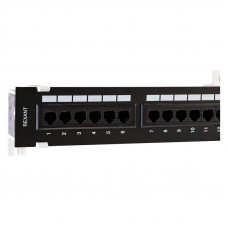 Панель коммутационная настенная, 12 портов, UTP, RJ-45, CAT 5e REXANT