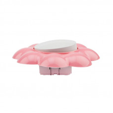 Выключатель одноклавишный HAPPY Цветок с/у, белый/розовый KRANZ