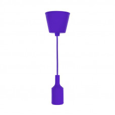 Патрон E27 силиконовый со шнуром 1м фиолетовый REXANT