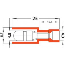 Разъем штекерный полностью изолированный штекер 4 мм 0.5-1.5 мм² (РШПи-п 1.5-4/РшИпп 1,25-4) красный REXANT