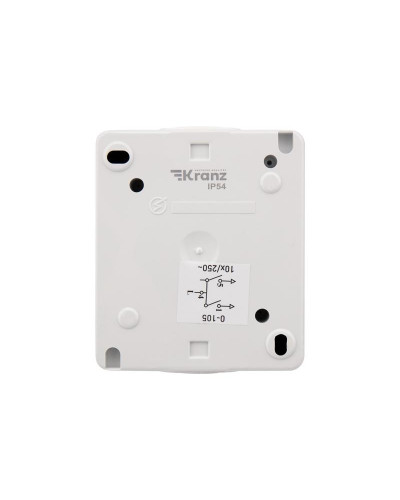 Выключатель двухклавишный INDUSTRIAL IP54 о/у, белый KRANZ