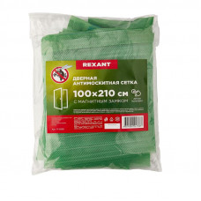 Дверная антимоскитная сетка 210х100см, с магнитами по всей длине, зеленая REXANT