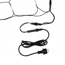 Гирлянда светодиодная Сеть 2x1,5м 288 LED БЕЛЫЙ черный каучук IP67 постоянное свечение 230В блок в комплекте NEON-NIGHT