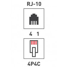 Разъем телефонный UTP, RJ-9 (4P4C), CAT 3 REXANT