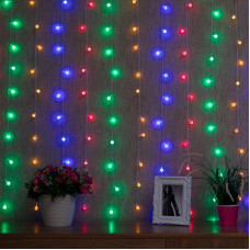 Гирлянда Светодиодный Дождь 1,5х1,5 м, с насадками шарики, свечение с динамикой, прозрачный провод, 230 В, диоды Мультиколор