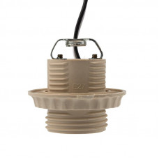 Патрон E27 с проводом 20см бело-бежевый REXANT