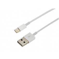 Кабель USB-A – Lightning для Apple, 2,4А, 1м, ПВХ, белый, оригинал (чип MFI) REXANT