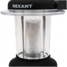 Фонарь кемпинговый с компасом, противоскользящий пластик «черный вельвет», складная петля для подвеса, регулировка яркости, 3хАА REXANT