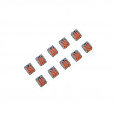 Универсальная клемма СМК 222-413, 3-проводная серая 0,08-2,5/4 мм² (блистер 10 шт./уп.) REXANT