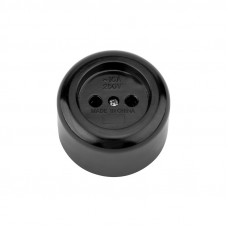 Розетка штепсельная карболитовая открытой установки б/з 16А, черная REXANT