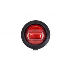 Выключатель клавишный круглый 12V 16А (3с) ON-OFF красный с подсветкой (RWB-224, SС-214) REXANT