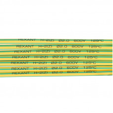 Трубка термоусаживаемая ТУТ нг 2,0/1,0мм, желто-зеленая, упаковка 50 шт. по 1м REXANT