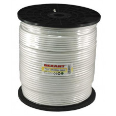 Кабель коаксиальный RG-6U, 75Ом, CCS/Al/Al, 64%, 305м, INDOOR, белый REXANT