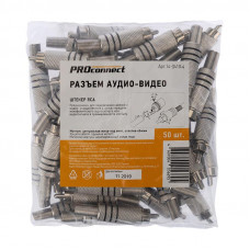 Разъем штекер RCA металл под винт черный/красный PROconnect