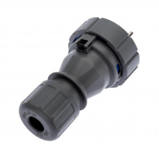 Вилка влагозащищенная прямая 2P+РE, 16А, IP68, серая REXANT