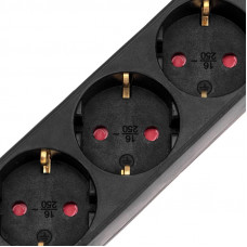 Удлинитель STANDARD 5 гнезд, 1,5м, 3х1,0мм², с/з, с выключателем, черный REXANT