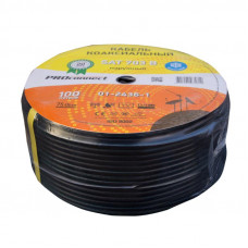 Кабель коаксиальный SAT 703 B, Cu/Al/Al, 75%, 75Ом, 100м, OUTDOOR, черный PROconnect