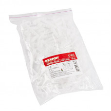 Дюбель-хомут Т-образный для двух кабелей 2х12мм, белый (100 шт/уп) REXANT