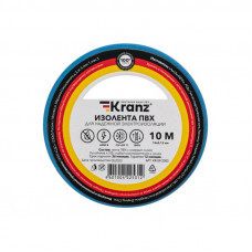 Изолента ПВХ 0,13х15мм, 10м, синяя KRANZ