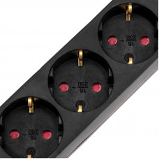 Удлинитель STANDARD 3 гнезда, 5м, 3х1,0мм², с/з, с выключателем, черный REXANT