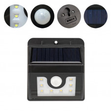 Светильник настенный 4500К, со встроенным аккумулятором, солнечной панелью, датчиками движения и освещенности LAMPER