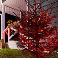 Гирлянда Нить управляемая 10м 100 LED КРАСНЫЙ черный ПВХ IP65 свечение с динамикой 230В контроллер в комплекте NEON-NIGHT