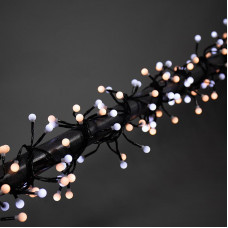 Гирлянда Мишура LED 3 м, темно-зеленый ПВХ, 288 диодов, цвет белый + теплый белый