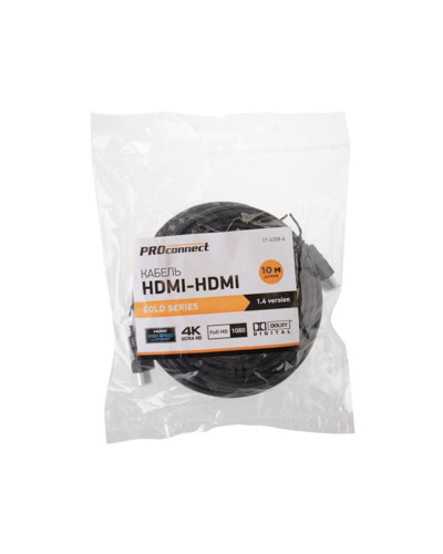 Кабель HDMI - HDMI 1.4, 10м, Gold PROconnect