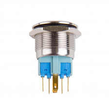 Кнопка  антивандальная Ø22 250В 5А Б/Фикс (6с) (ON)-OFF/(OFF)-ON подсв/красная  REXANT