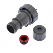 Вилка влагозащищенная прямая 2P+РE, 16А, IP68, серая REXANT