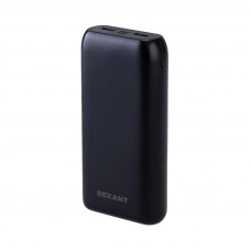 Портативное зарядное устройство Power Bank (аккумуляторная батарея) 20000 mAh с Quick Charge и Power Delivery, черное REXANT