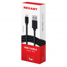 Кабель USB-A – Lightning для Apple, 1А, 1м, ПВХ, черный REXANT