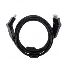 Шнур HDMI - HDMI 1.4, 2м, Gold, с фильтрами, угловой 360° REXANT