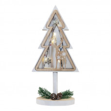 Деревянная фигурка с подсветкой Елка на подставке 14,5х5х30 см