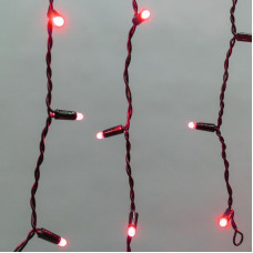 Гирлянда светодиодная Бахрома (Айсикл) 4,8х0,6м 176 LED КРАСНЫЙ черный ПВХ IP65 постоянное свечение 230В блок в комплекте NEON-NIGHT